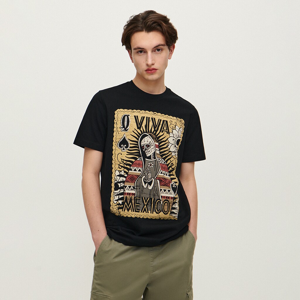 House - tricou viva mexico - negru
