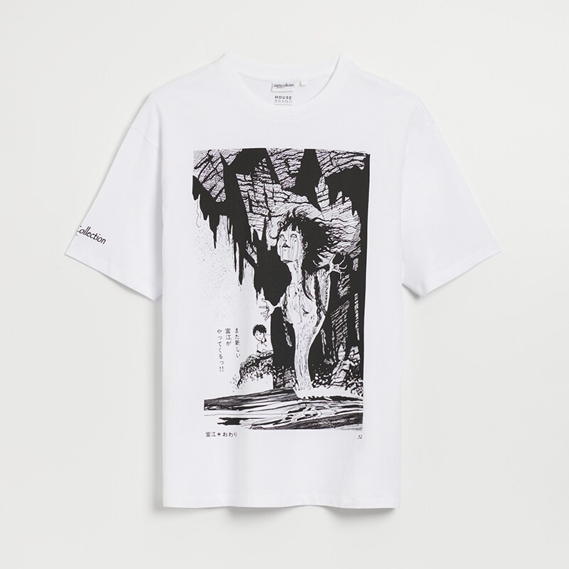 House - Tricou loose fit Junji Ito Collection - Alb