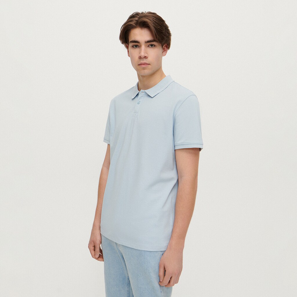 House - tricou polo basic - albastru