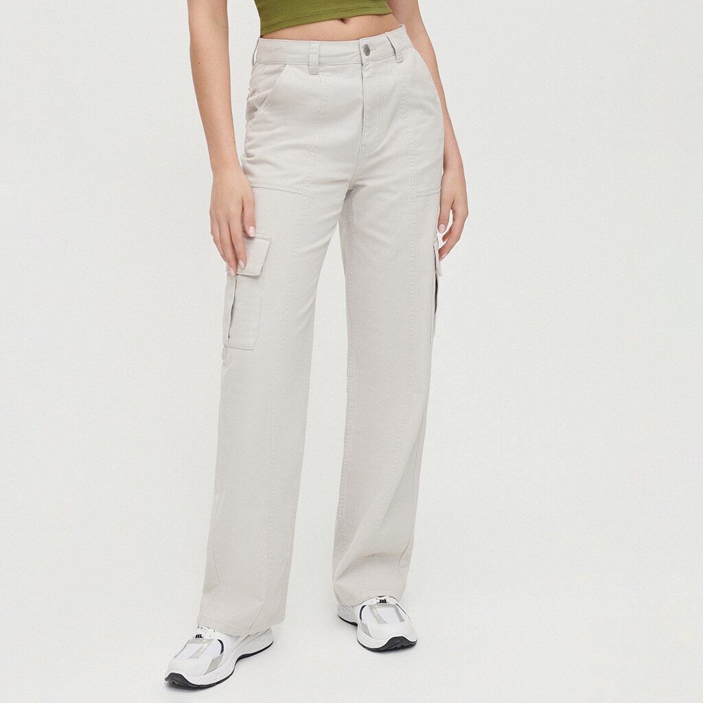 House - pantaloni straight - gri deschis
