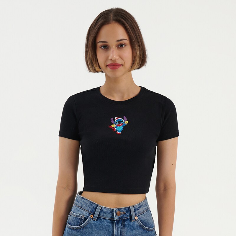 House - tricou lilo & stitch - negru