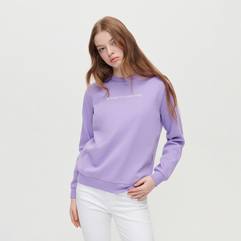 House - bluză sport cu imprimeu be kind to your mind - violet