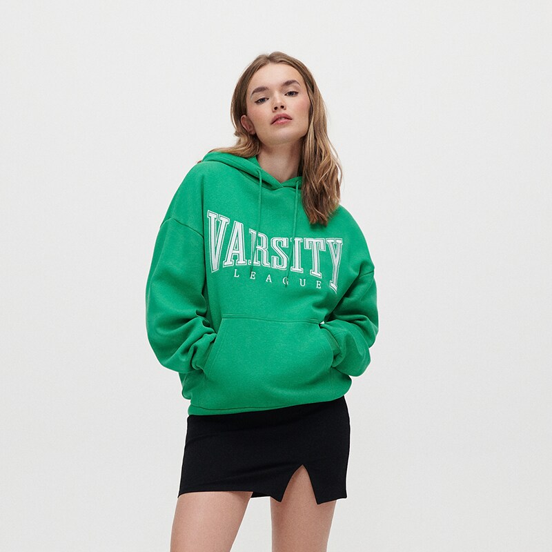 House - Hanorac oversized Varsity - Verde