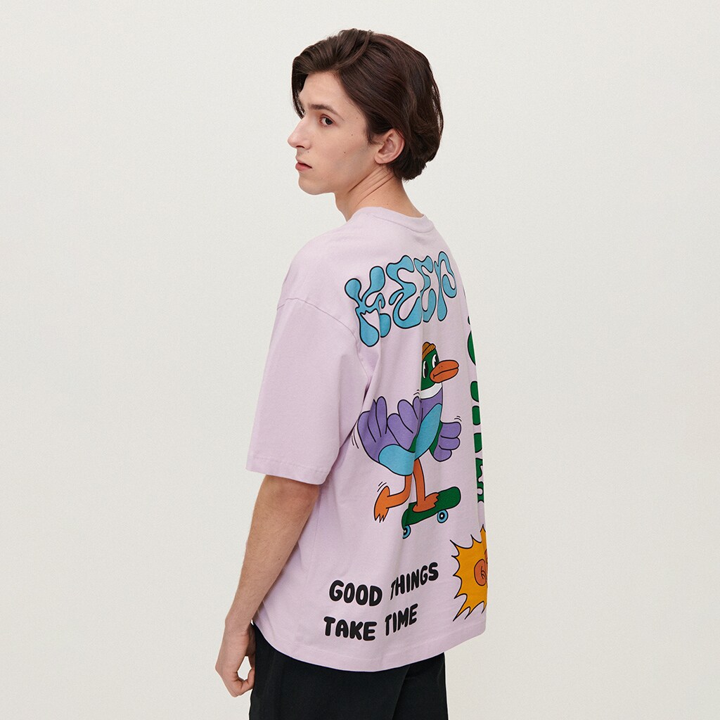 House - Tricou cu imprimeu la spate Good Things Take Time - Violet