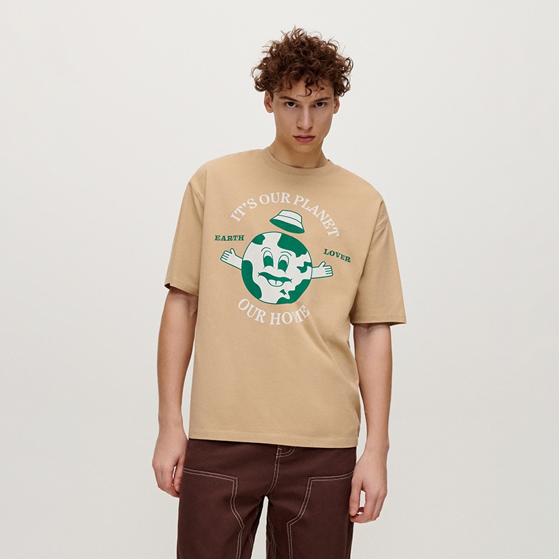 House - tricou cu imprimeu it`s our planet our home - ivory