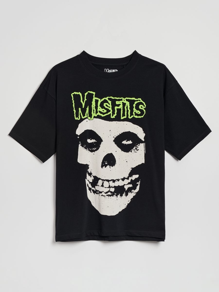 Luźna koszulka z nadrukiem The Misfits czarna - czarny - HOUSE