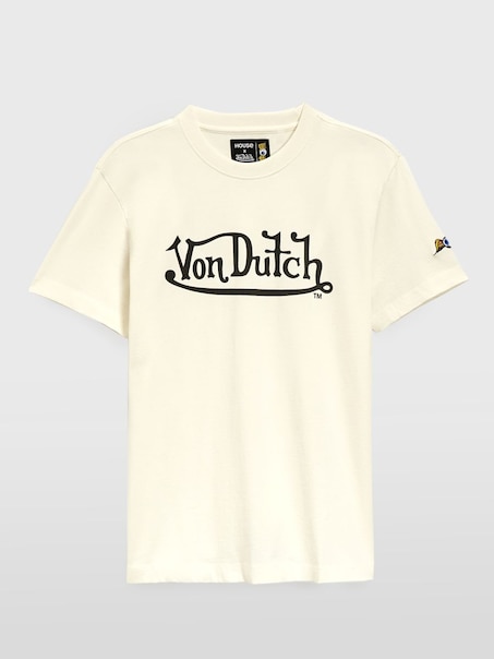 Kremowa koszulka z nadrukiem Von Dutch