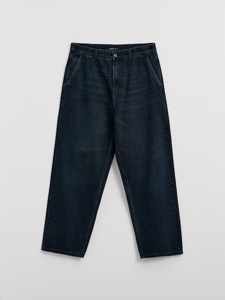 Granatowe jeansy skater fit jasnoniebieskie