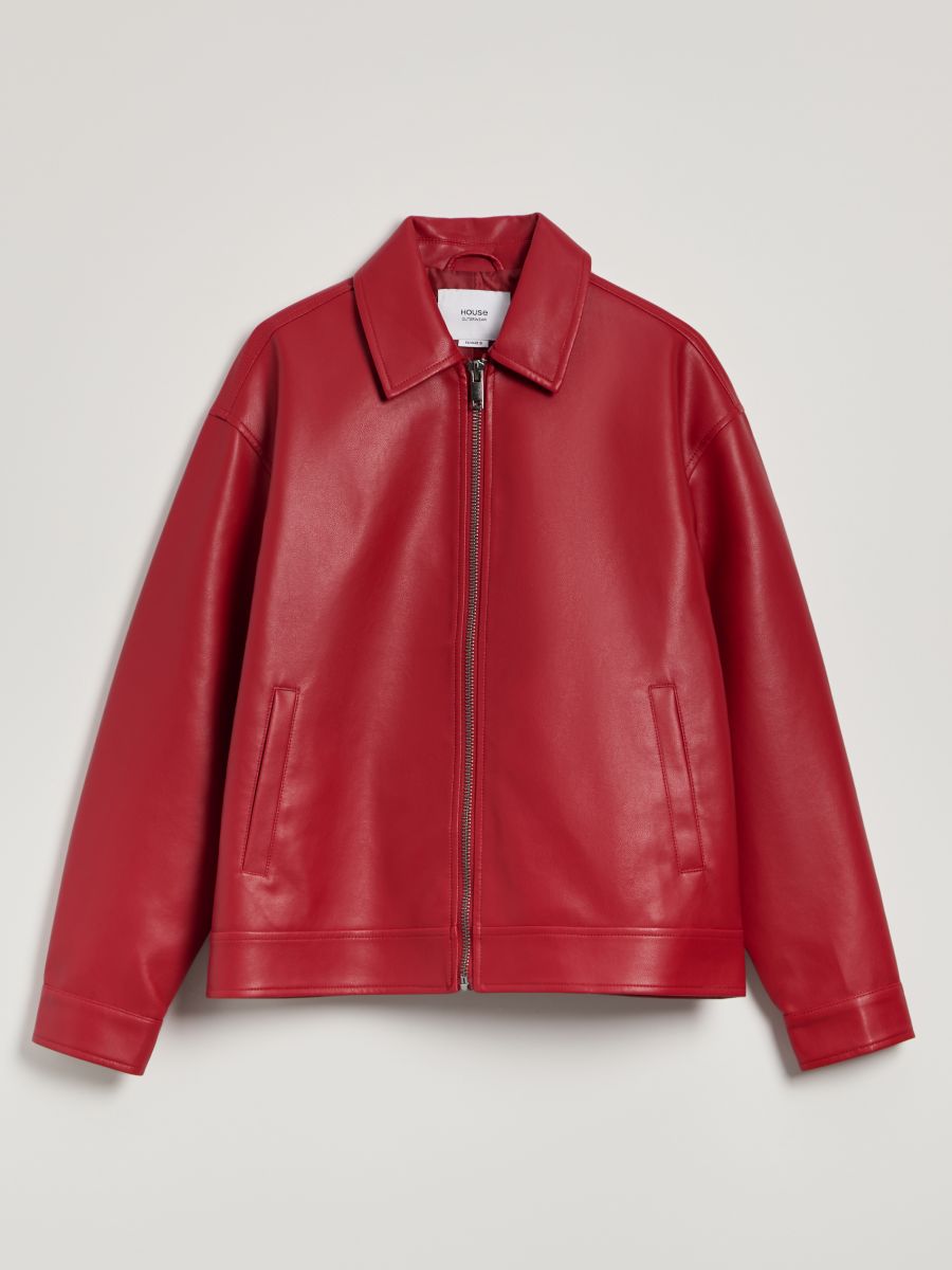 Giacca finta pelle rossa outlet