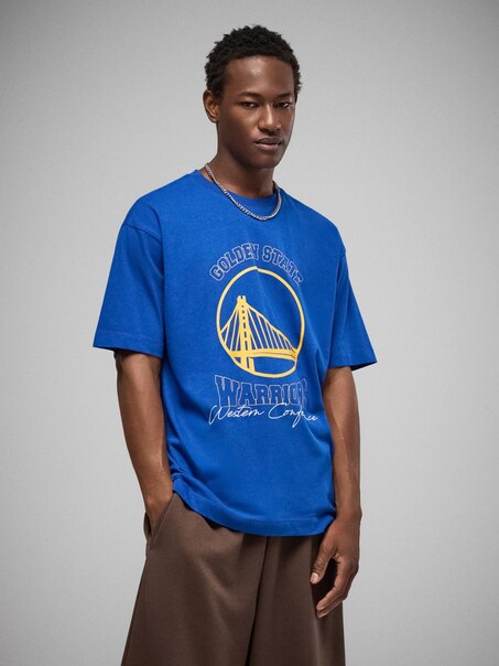 Granatowa koszulka z nadrukiem Golden State Warriors