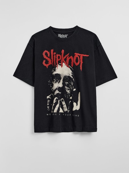 Czarna koszulka z czerwonym nadrukiem Slipknot