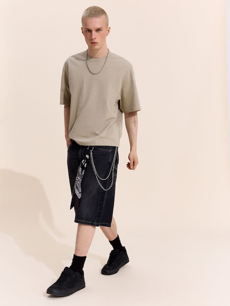 Czarne szorty jeansowe baggy fit