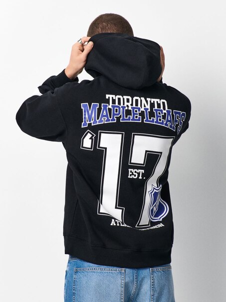 Czarna bluza z kapturem Toronto Maple Leafs