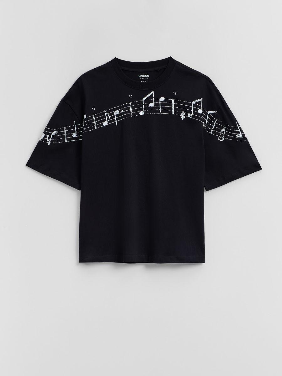 Tricou cu imprimeu Culoare negru - HOUSE - 180LS-99X