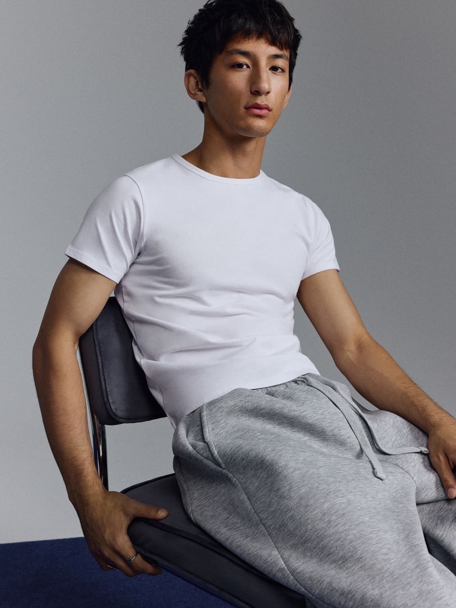 Tričko slim fit - bílý - HOUSE