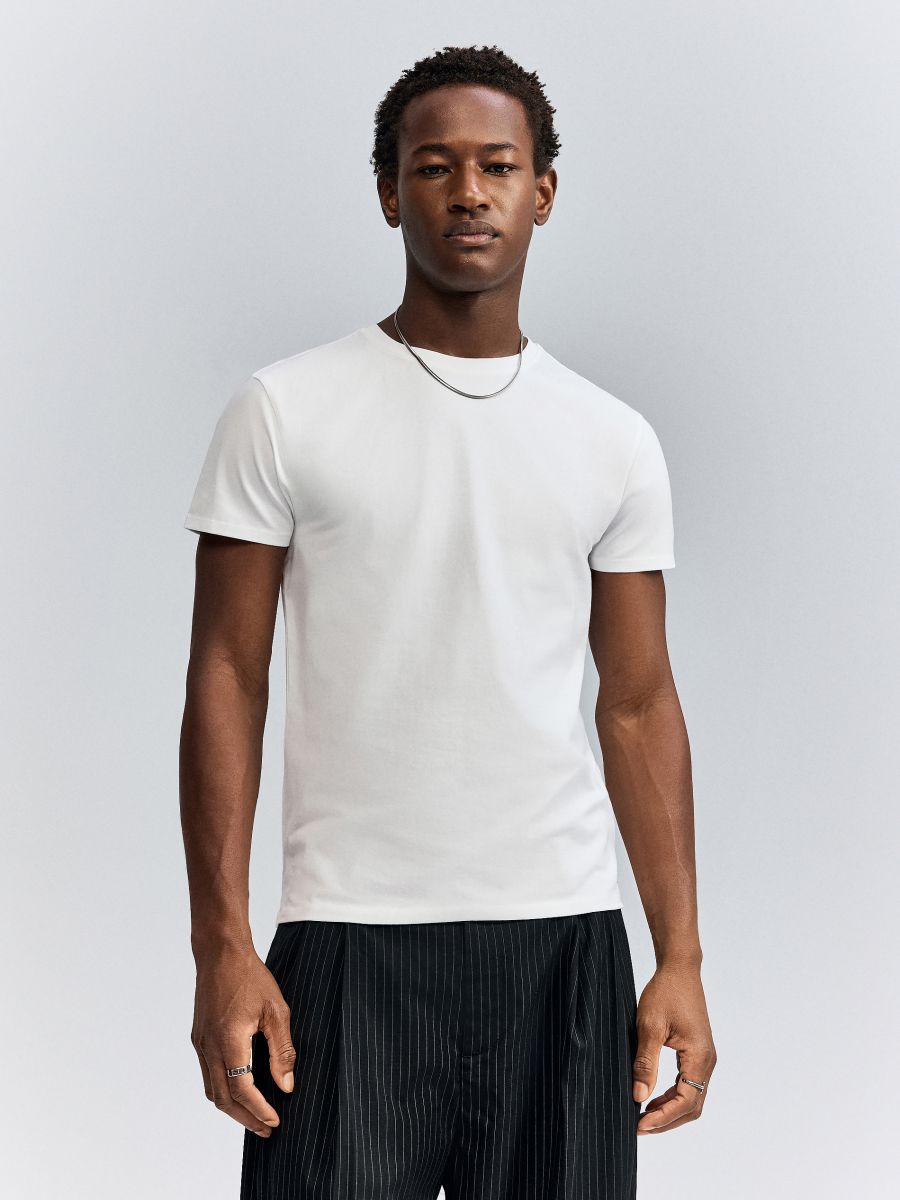 Tričko slim fit - biely - HOUSE