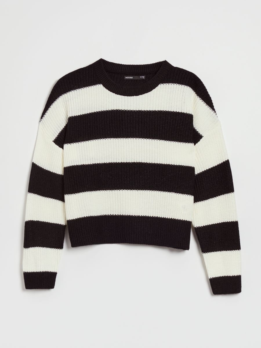 Sweter w biało-czarne paski - paski - HOUSE
