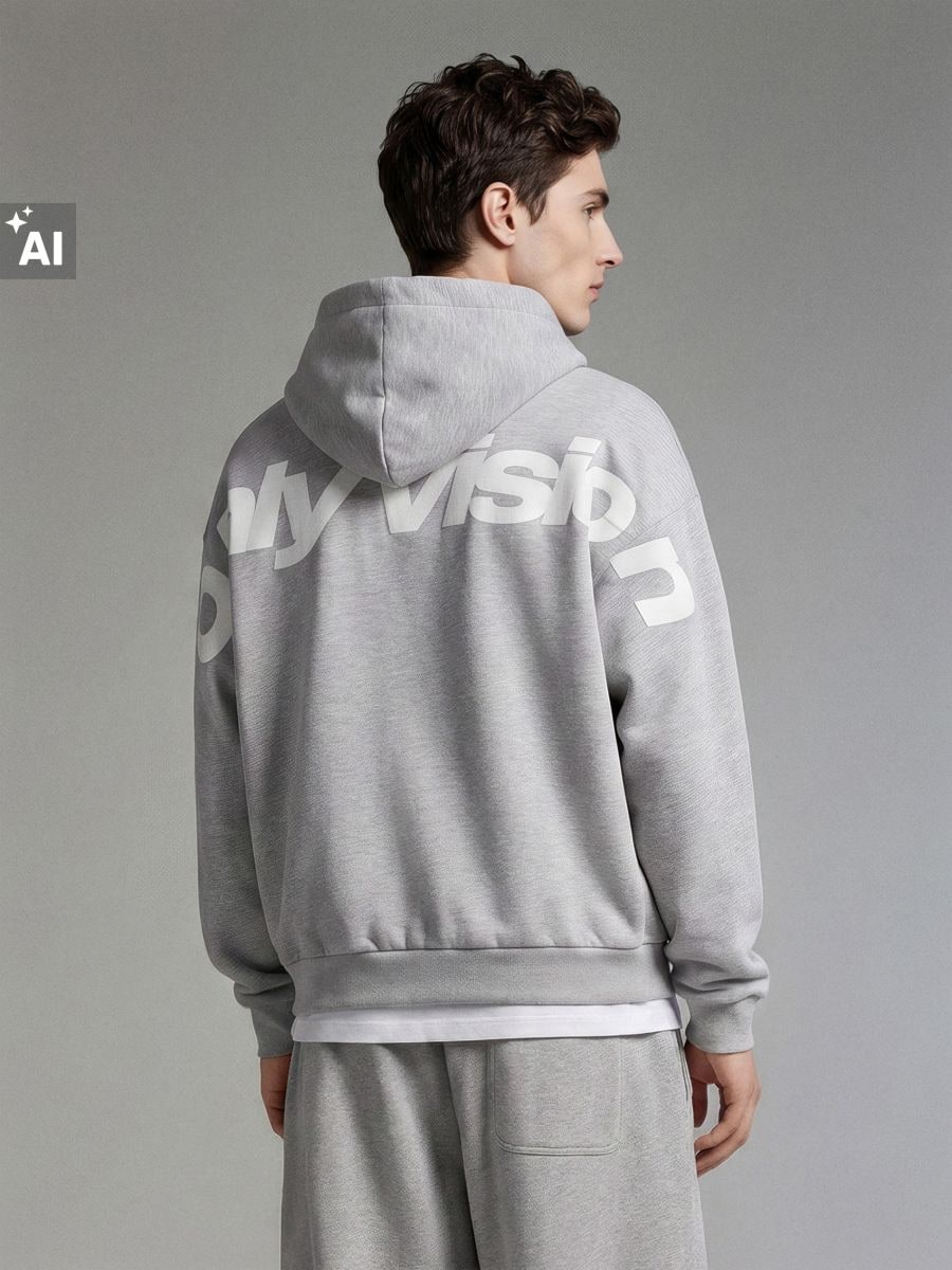 Bluza z nadrukiem na plecach only vision Bluza z nadrukiem na plecach only vision - szary - HOUSE