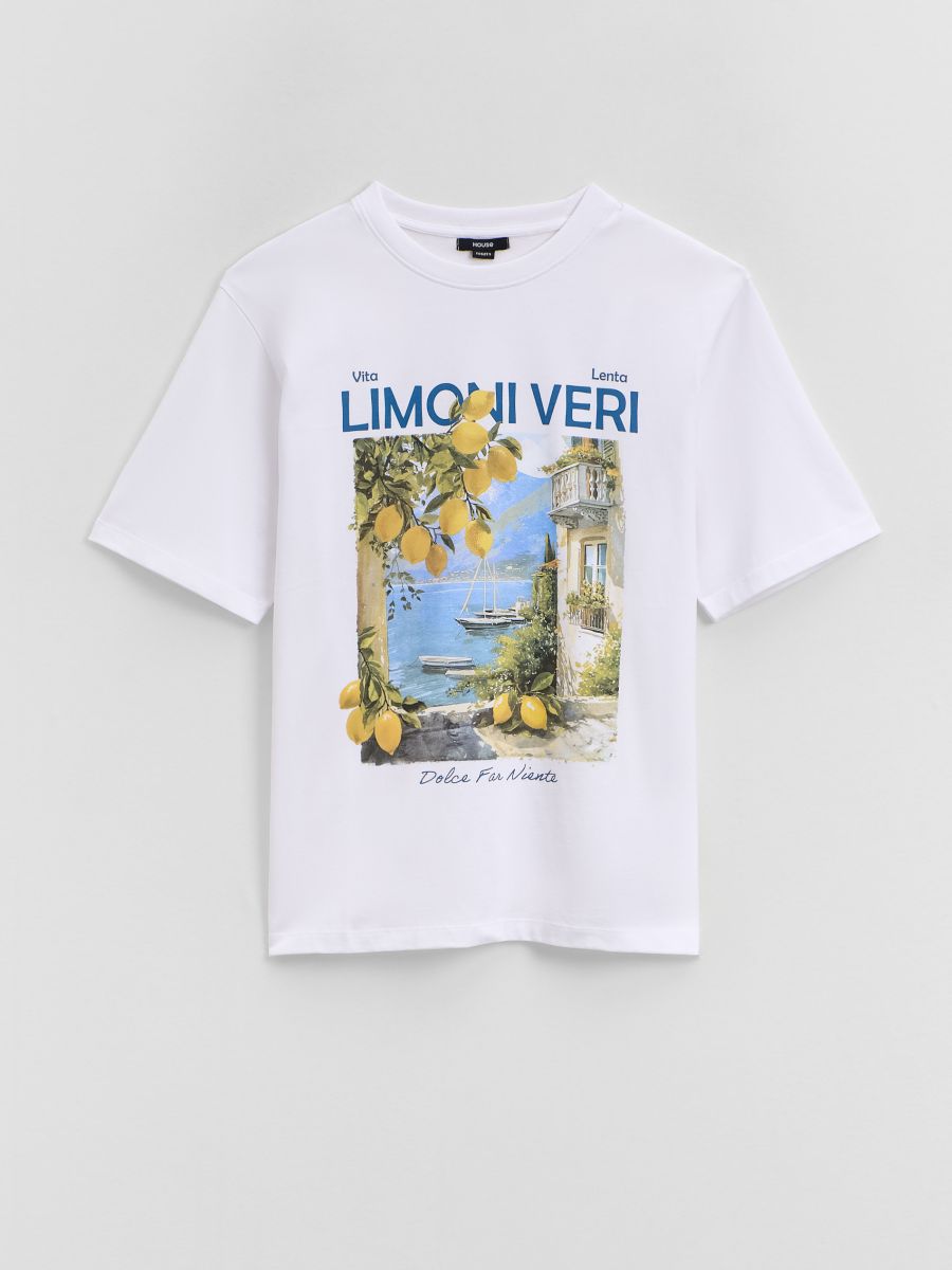 Tricou cu imprimeu Culoare alb - HOUSE - 240LA-00X