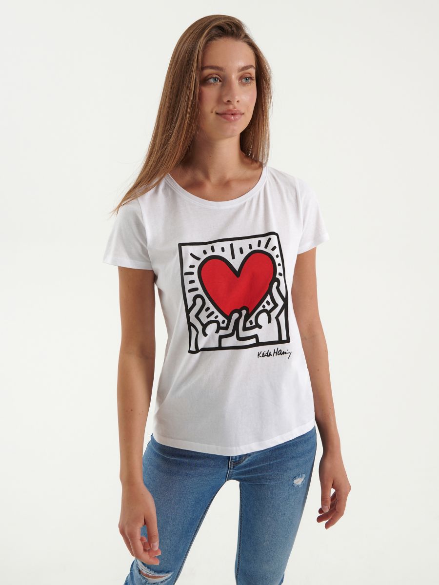 Larry Belmont Factura emitir Camiseta Keith Haring blanca, HOUSE, 2931A-00X