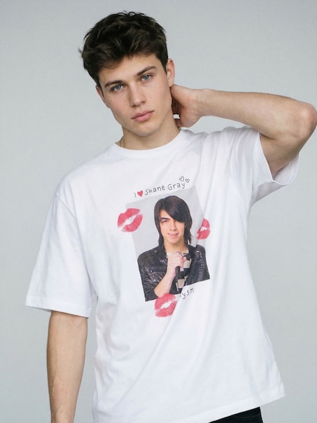 Koszulka z nadrukiem Jonas Brothers biała