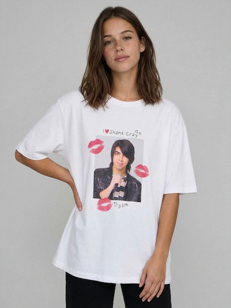 Koszulka z nadrukiem Jonas Brothers biała