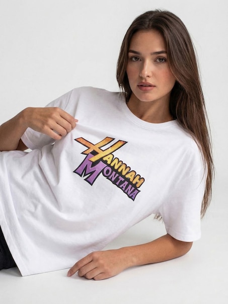 Biała koszulka UNISEX z nadrukiem Hannah Montana