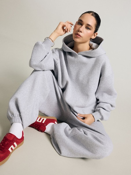 Szare spodnie dresowe baggy fit basic