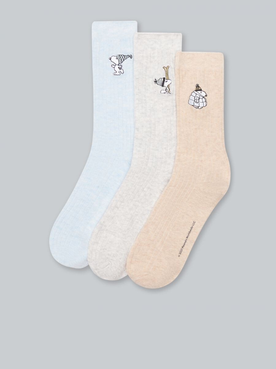 de 3 pares calcetines Snoopy, HOUSE, 3873L-MLC