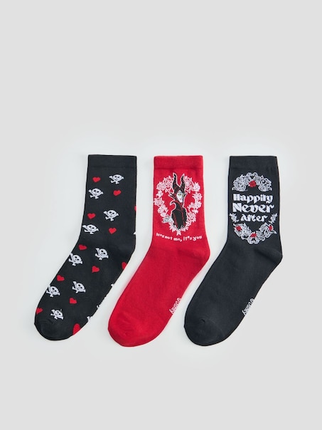 3 pár hosszú szárú zokni Maleficent