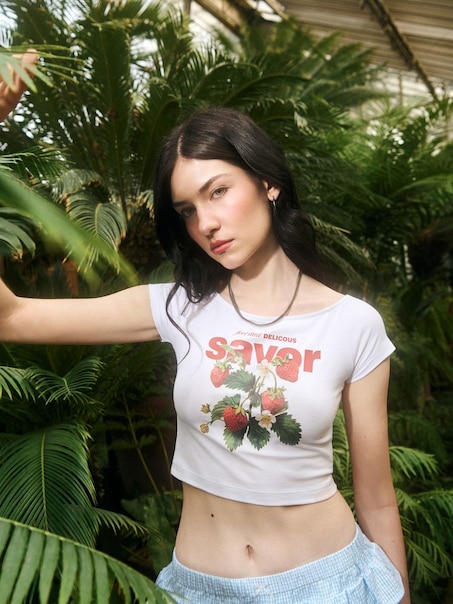 Camiseta corta con impresión