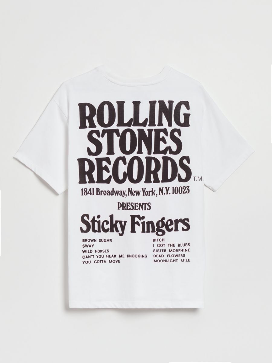 Koszulka z nadrukiem The Rolling Stones biała - biały - HOUSE