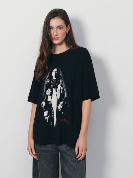 Czarna koszulka z nadrukiem Evanescence