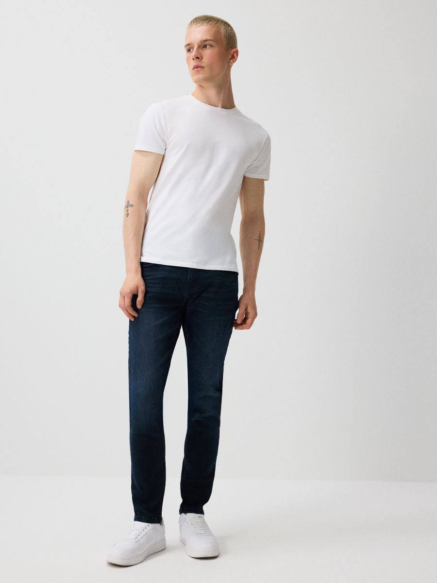 Granatowe jeansy slim fit - granatowy - HOUSE