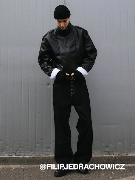 Czarne jeansy baggy loose fit