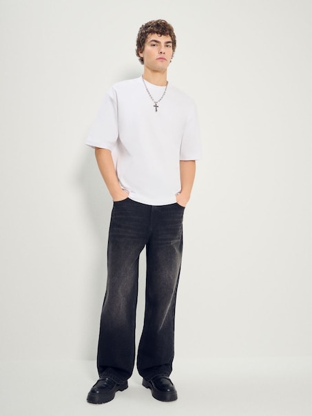 Czarne jeansy baggy loose fit