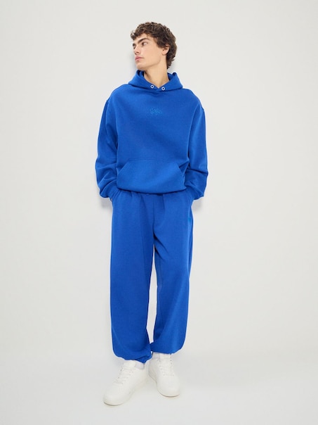 Spodnie dresowe baggy z haftem granatowe