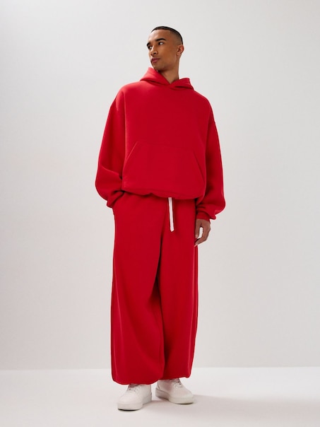 Spodnie super baggy fit czerwone