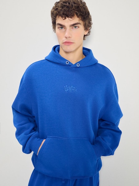 Granatowa bluza z kapturem i haftem Sights