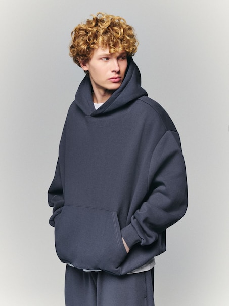 Grafitowa bluza bombka z kapturem basic