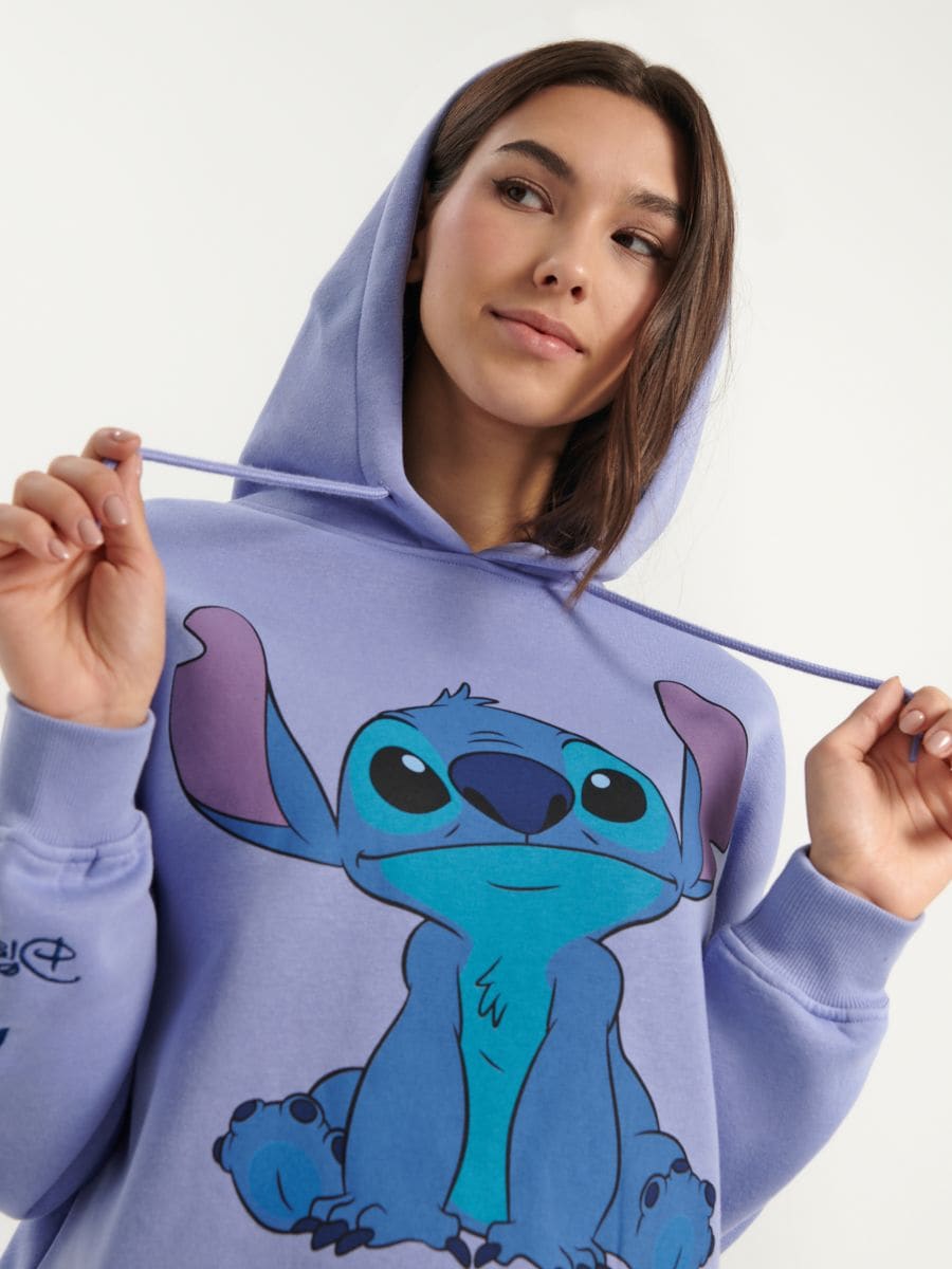 Disney - Felpa con cappuccio di Lilo e Stitch blu