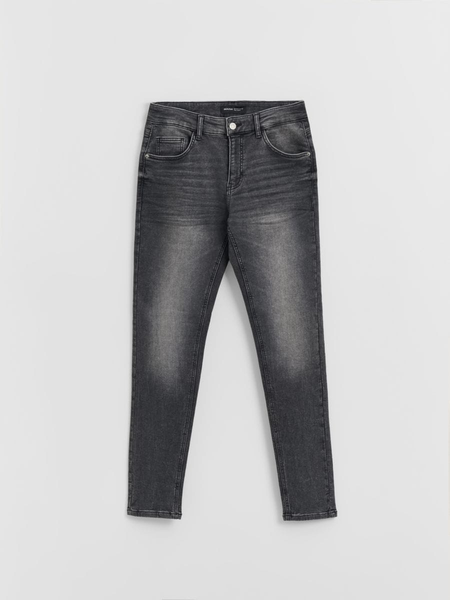 Grafitowe jeansy slim fit - szary - HOUSE