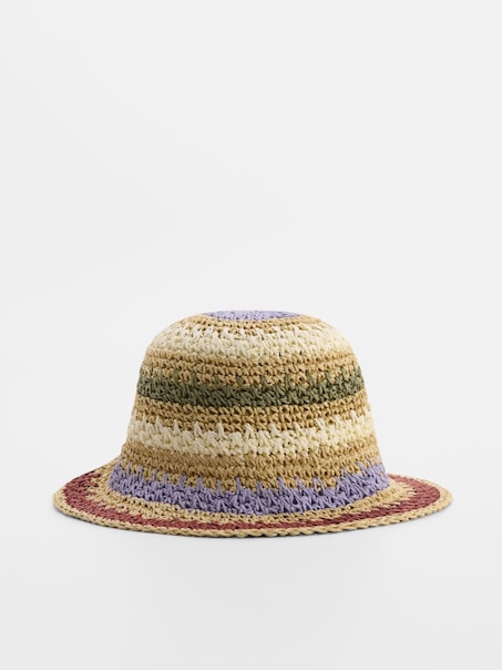 Dziergany kapelusz bucket hat w paski