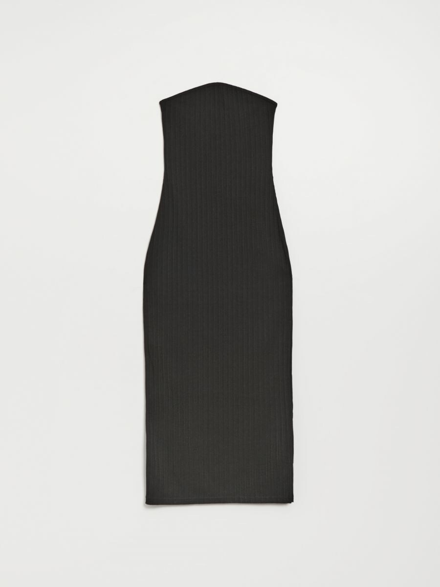 Czarna sukienka bandeau maxi, HOUSE, 7555U-99X