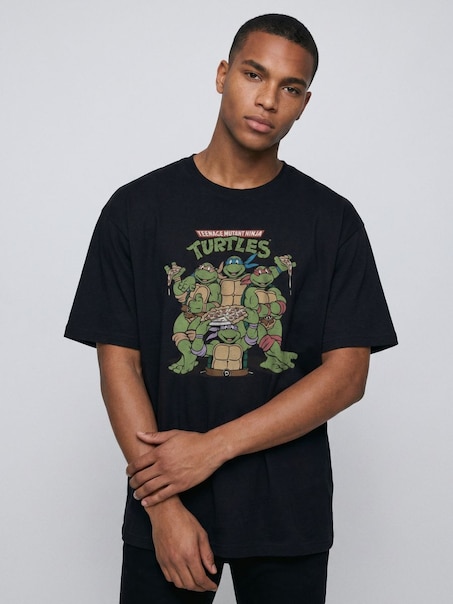 Czarna koszulka UNISEX z nadrukiem Teenage Mutant Ninja Turtles