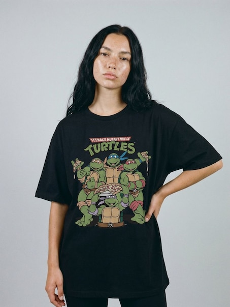 Czarna koszulka UNISEX z nadrukiem Teenage Mutant Ninja Turtles