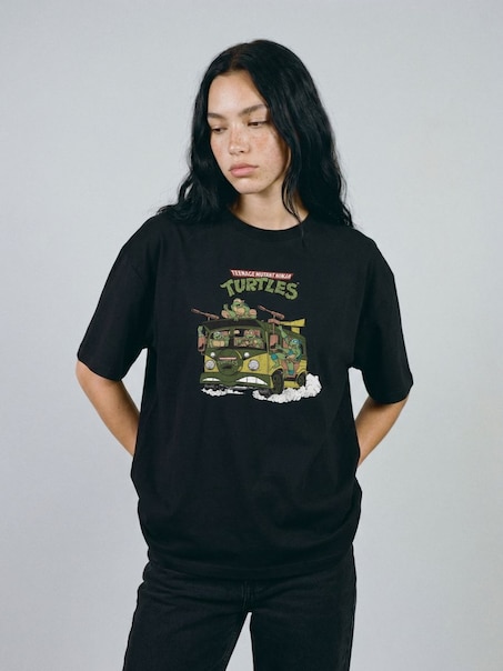 Czarna koszulka UNISEX z nadrukiem Teenage Mutant Ninja Turtles