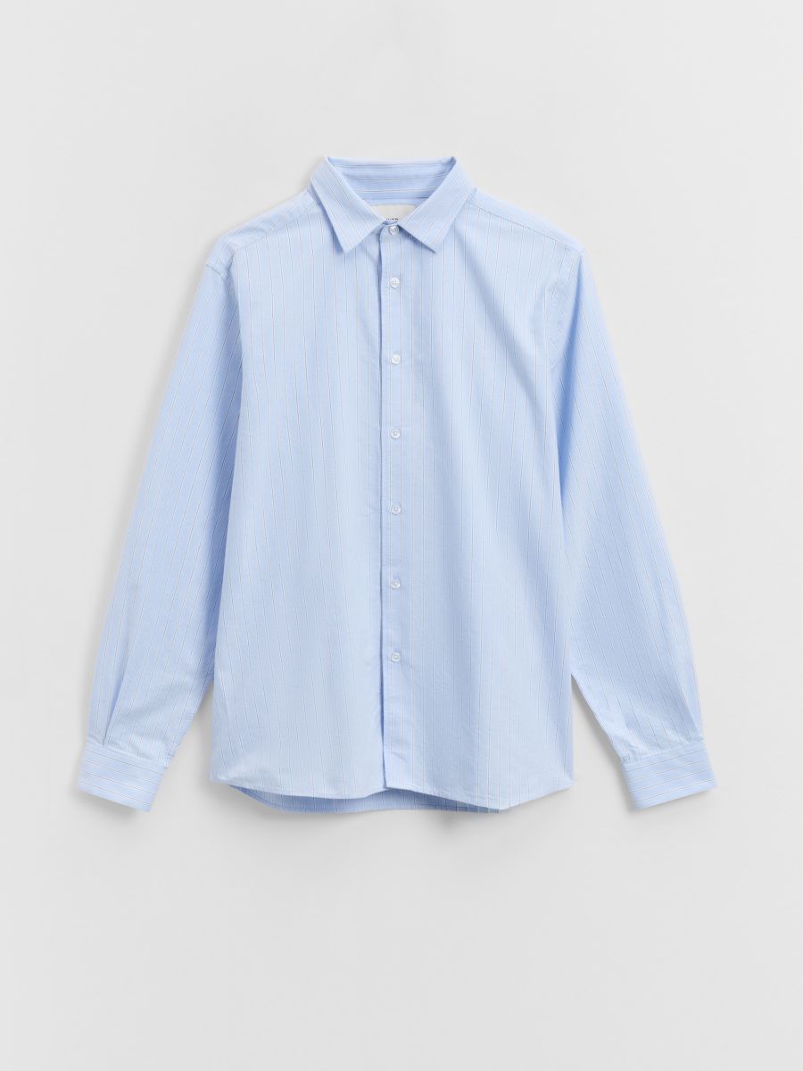 Jasnoniebieska koszula w prążki z długim rękawem - jasnoniebieski - HOUSE