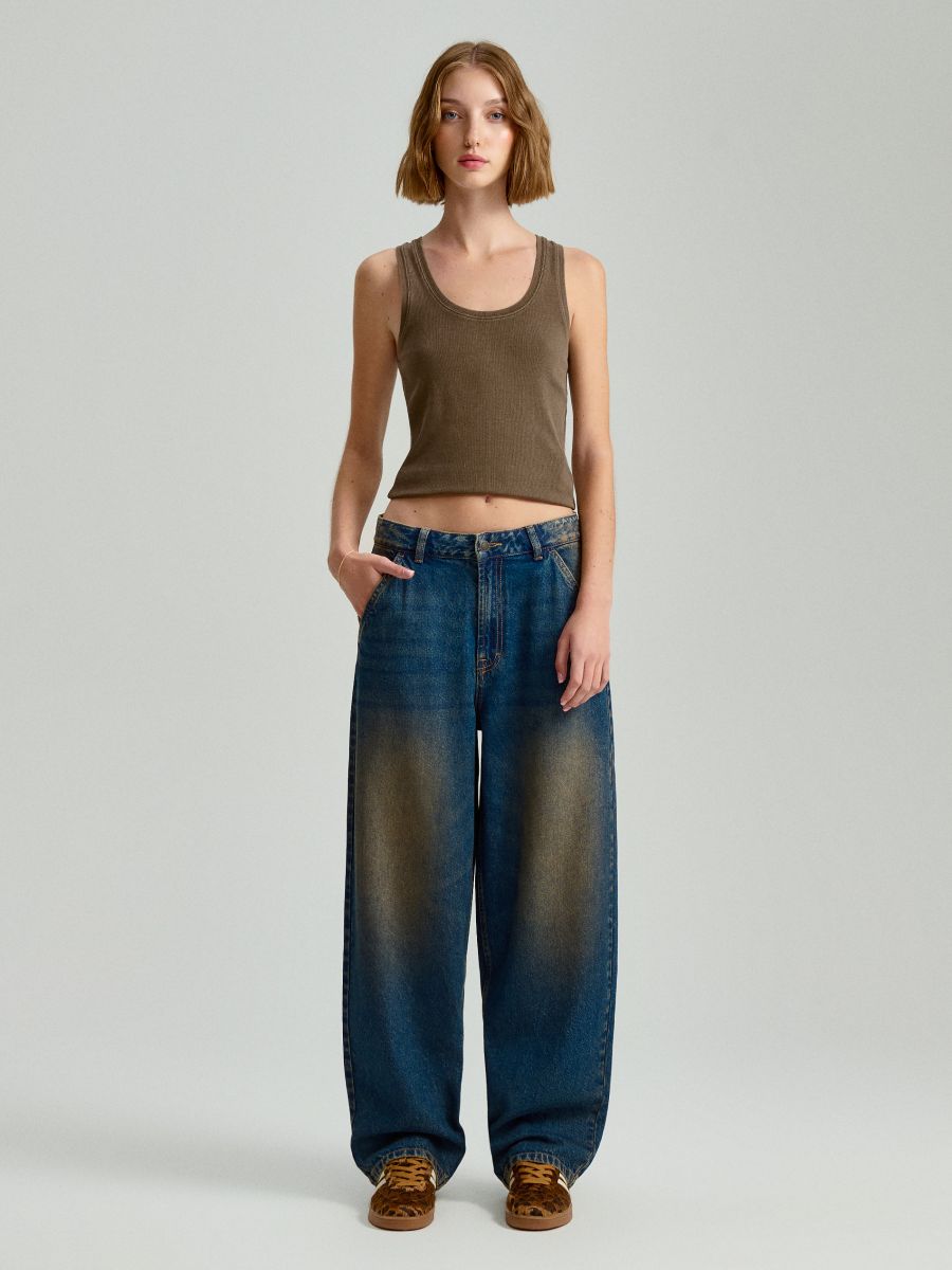 Jeansy baggy fit granatowe - HOUSE - 811BL-57J