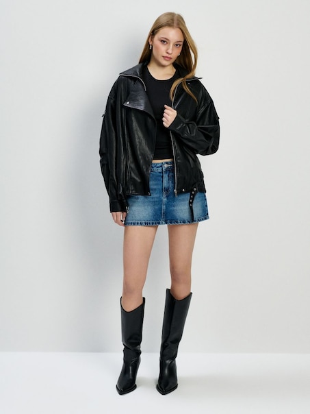 Jeansowe spódnico-spodenki mini niebieskie